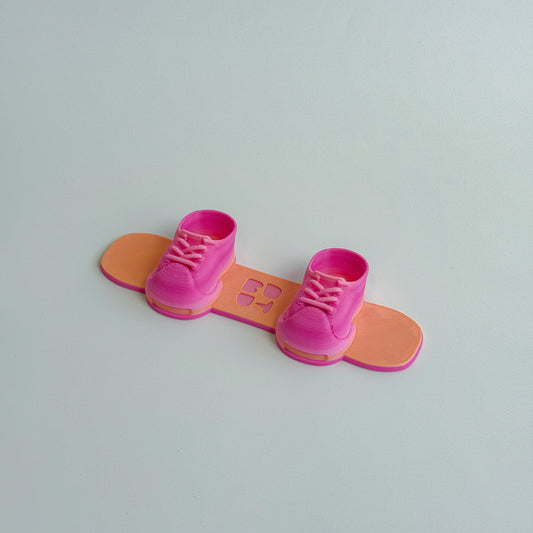 Labubu's Winter Adventure Snowboard - Pink Orange